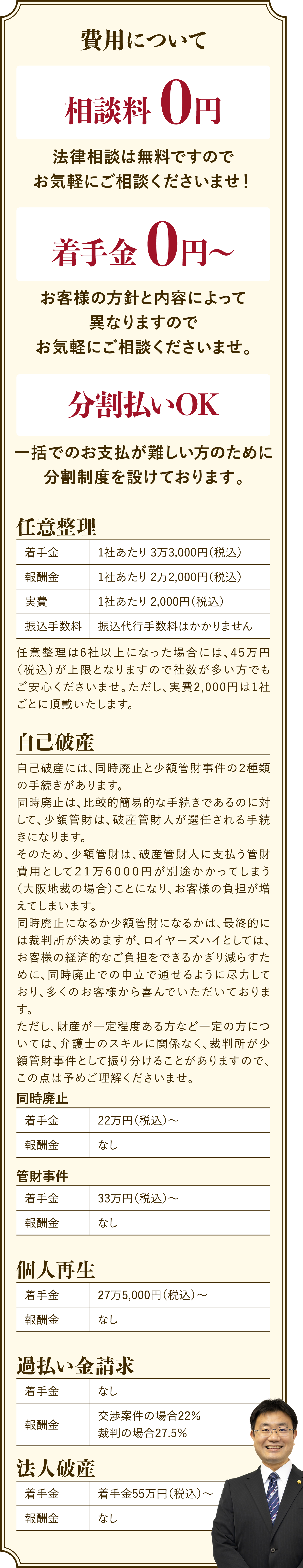 費用について